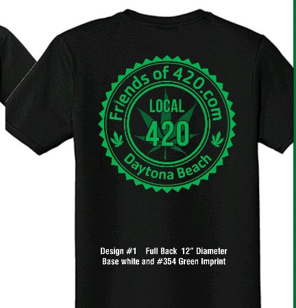 Original custom "Crest" design 420 Marijuana Cannabis friendly Tee shirt